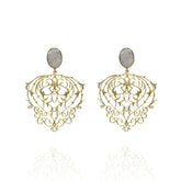 Stella Lightweight Stone Earrings Grey - The Pashm